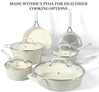 Martha Stewart Heathland Premium Nonstick PFA Free Ceramic Interior 10-Piece - Image 4