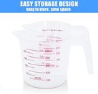 DTDNZKN 2 Pack Measuring Cup Set, Includes 250Ml, and 500Ml Plastic Liquid - Image 3