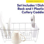 Sweet Home Collection Metal 2 Piece Dish Drying Rack Set Drainer - Image 3