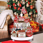 Funnymoom 17 Pcs Christmas Tiered Tray Decor Set Gingerbread Man Tray Decor - Image 6