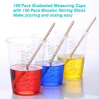 XUXU 50pcs 8oz Graduated Clear Plastic Measuring Cups - Image 5