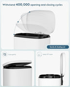 Arlopu13.2 Gallon Step Trash Can, Stainless Steel Garbage Bin, Soft-Close - Image 4