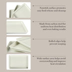 Martha Stewart Gallen 3-Piece Cookie Sheet Set – 13", Ceramic Nonstick - Image 4
