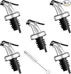 5 Pack Oil Spouts, Olive Oil Vinegar Bottle Stopper Dispenser by Auconda