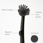 Earth & Mango Magnetic Dish Brush & Scraper, Snaps to Sink, Non-Scratch - Image 3