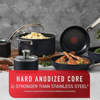 T-fal Platinum Hard Anodized Nonstick Cookware Set 12 Piece Oven Broiler Safe - Image 2