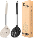 Kitchen Ladle Strainer Set of 2 Large Slotted Spoon by BUNDLEPRO
