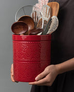 FUN ELEMENTS Kitchen Utensil Holder, 7.2" Super Large Utensil Crock Heavy and - Image 7