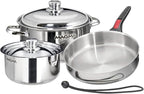 Magma 7 Piece Gourmet Nesting Stainless Steel Cookware Set, Induction Compatible - Image 2