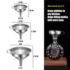 Small Funnels for Filling Bottles, Stainless Steel Small Kitchen Funnel Set of 3 - Image 2