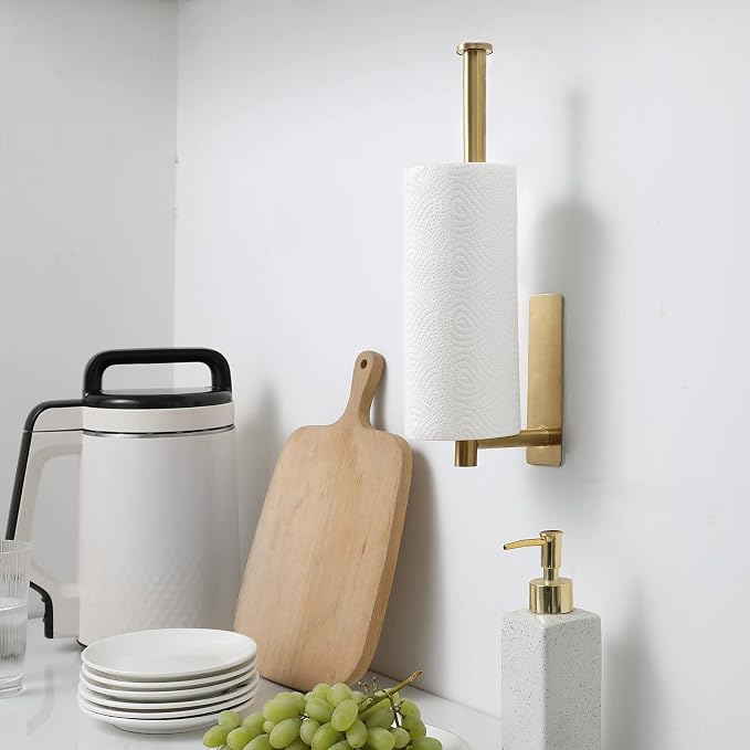 theaoo Paper Towel Holder for Kitchen, Adhesive Under Cabinet Paper Towel Roll - Image 3