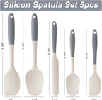 Silicone Spatula Set, 5 Piece Food Grade Rubber Spatulas - Image 2