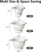 Hillbond Colander Set for Kitchen, 5 Qt Stainless Steel Handle Food Strainers - Image 6