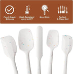 Silicone Spatula Set, 5 Piece Food Grade Rubber Spatulas - Image 3