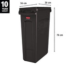 Rubbermaid Commercial Products Slim Jim Plastic Rectangular Trash/Garbage - Image 2