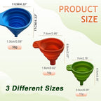 Kitchen Funnel Set of 3, Medium and Large, Kitchen Gadgets Accessories Foldable - Image 2