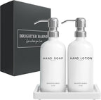 White Glass Soap and Lotion Dispenser Set by Brighter Barns - Image 8