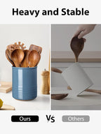 ABRUTY Utensil Holder, 6.7" Ceramic Kitchen Utensil Crock - Image 6