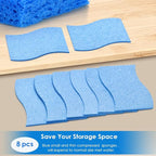 8PCS Dish Sponges Kitchen, Premium Blue Dish Washing Kitchen Sponge, Compressed - Image 7