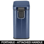 mDesign Small Modern 1.3 Gallon Rectangle Metal Lidded Step Trash Can, Compact - Image 5