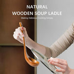 Wooden Soup Ladle, 2.5 fl oz Medium Scoop Utensil - Image 4