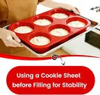 CAKETIME Silicone Muffin Pan, 2 Packs, Includes Jumbo 6 Cups and Regular 12 Cups - Image 5