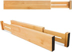 VaeFae Adjustable Bamboo Drawer Dividers, Expandable Drawer Organizer - Image 3