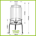 1 Gallon Beverage Dispenser 1 Pack, Stainless Steel Spigot Drink Dispenser - Image 2