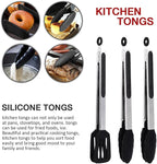 12 Inch Kitchen Tongs Set of 3, Silicone Tongs - Image 6