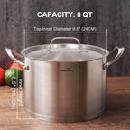 HOMI CHEF HEAVY ECOLOGICAL NICKEL FREE Stainless Steel Stock Pot 8QT - Image 7