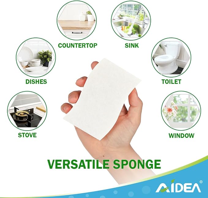AIDEA Non-Scratch Scrub Sponge-6Count, Sponges Kitchen, Natural Sponge - Image 6