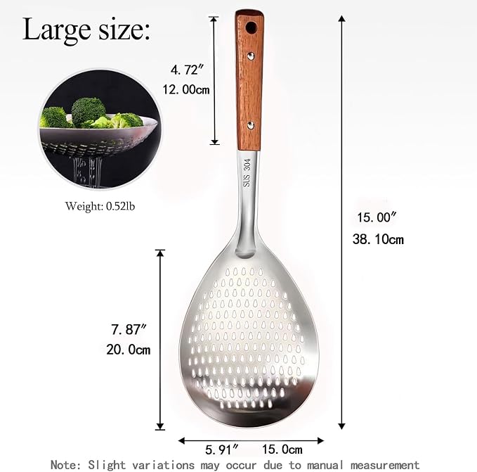 Stainless Steel Colander Strainer Pasta Food Noodle Grease Drain Fine Mesh - Image 2