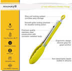 HINMAY Silicone Tipped Tongs 9-Inch Kitchen Cooking Tongs - Image 2