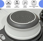 White Round Silicone Collapsible Colander – Silicone Round Kitchen Strainers - Image 4