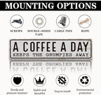 Coffee Signs Decor, A Coffee A Day Keeps the Grum Pies Away Sign, Farmhouse - Image 3