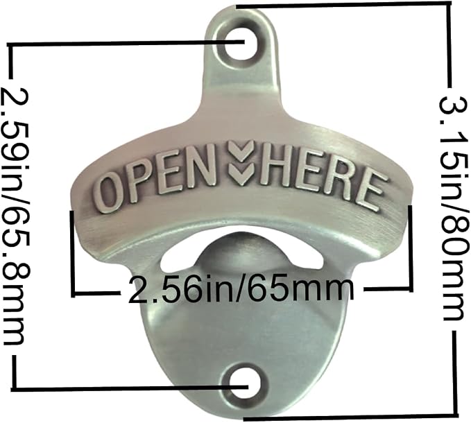 4 PCS Bottle Opener Wall Mounted Stainless, Antique Silver Rust-free Screw in - Image 5