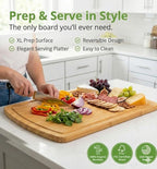 GREENER CHEF 18 Inch Extra Large Bamboo Cutting Board - Image 5