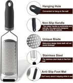 Upgraded Lemon Zester & Cheese Grater, Food Grade Stainless Steel None-Slip - Image 4