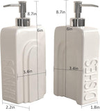Soap Dispenser Set with Stainless Steel Pump, 2 Pack Ceramic Refillable Dish - Image 5