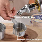 Stainless Steel Measuring Cups Set, 5 Pieces Kitchen Measuring Sets Gadgets tool - Image 3