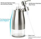 AUMIO 2 Pack Soap Dispenser Stainless Steel Case Glass Liner Hand Pump Dispenser - Image 3