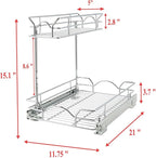 OCG Under Sink Cabinet Organizer Two Tier Pull Out Shelf, Under Sink Sliding - Image 2