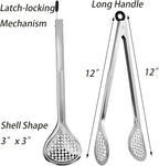 TOPZEA 4 Pack 12 Inch Stainless Steel BBQ Tongs, Heat Resistant 600°F Locking - Image 2