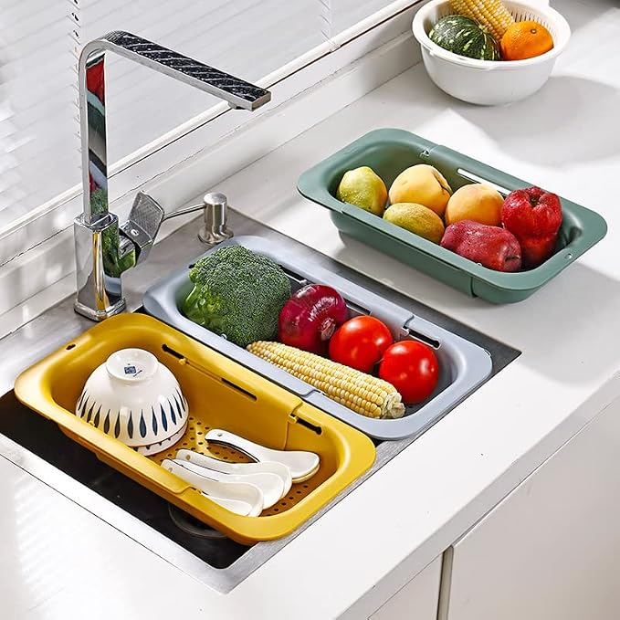 NIWWIN Collapsible Kitchen Colander Strainer, Expandable Over the Sink Colander - Image 8