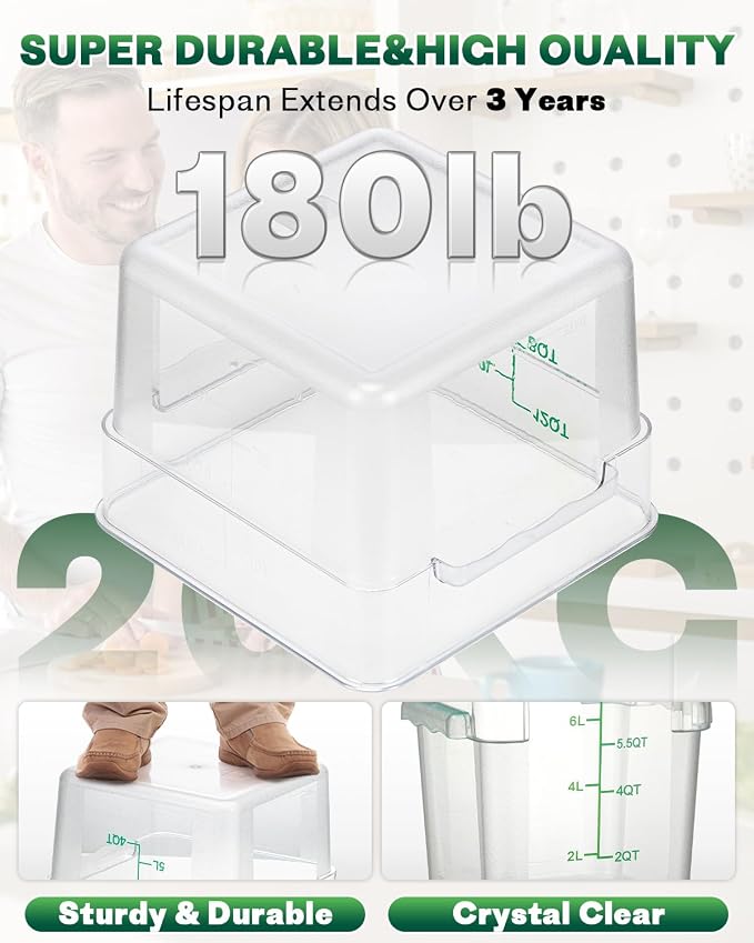 12QT NSF Food Storage Containers: 6PCS Commercial Clear Food Storage Containers - Image 6
