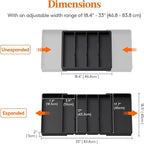 Lifewit Utensil Organizer for Kitchen Drawers, Expandable Cooking Utensil Tray - Image 3