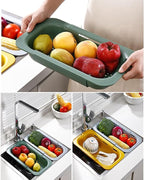 NIWWIN Collapsible Kitchen Colander Strainer, Expandable Over the Sink Colander - Image 3