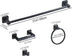 Matte Black Bathroom Hardware Set 4 Pieces, Bathroom Accessories Set Stainless - Image 8