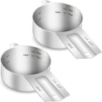 2PCS 1/4Cup Single Measuring Cup, Etched Inner Scale Stainless Steel Measure by BERYLER