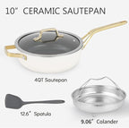 10-Inch Ceramic Non-Stick Cookware Set, 8-in-1 Multifunctional Cookware - Image 3